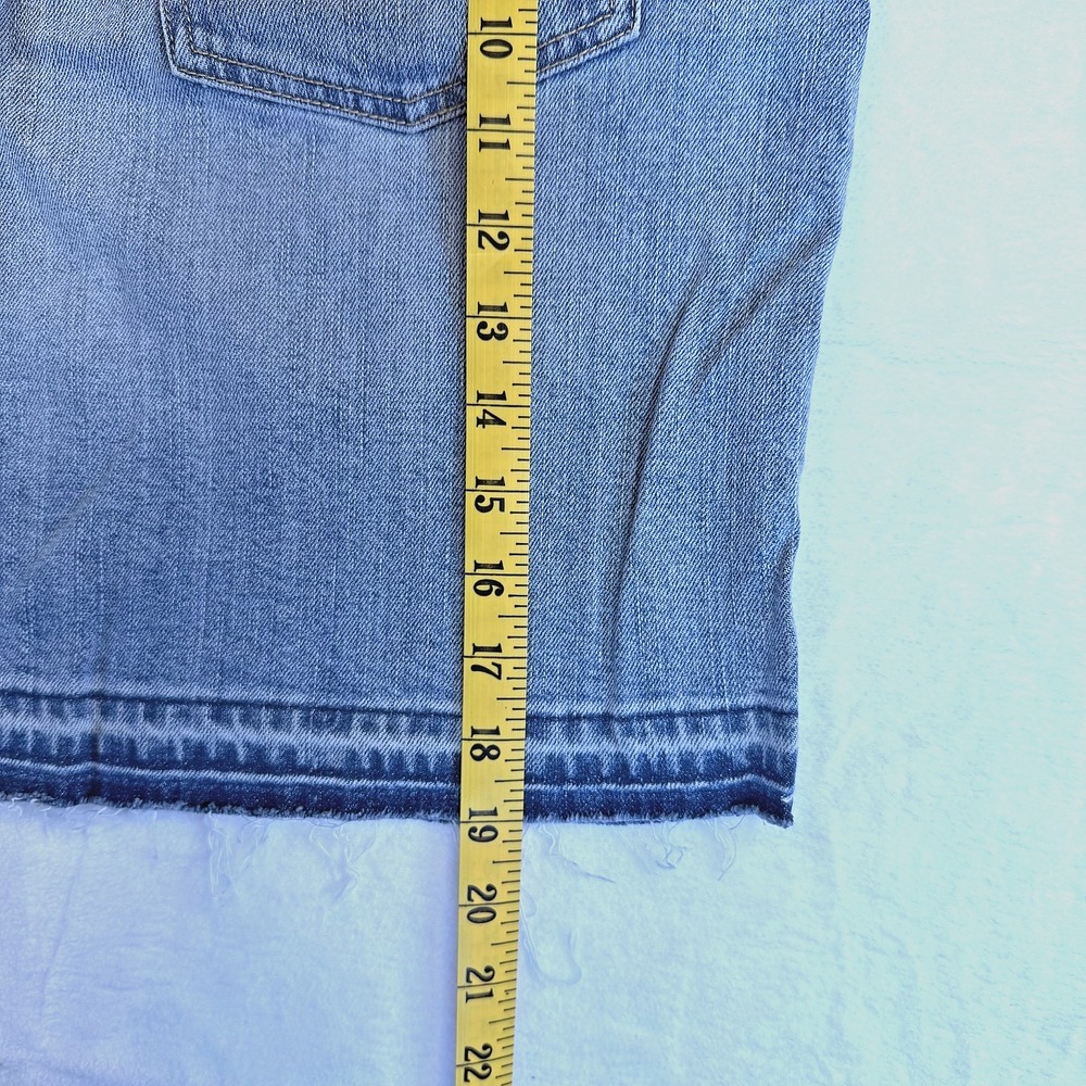 Old Navy Light Wash Denim Stretch Mini Skirt with Released Hem Size 16 - Picture 6 of 9